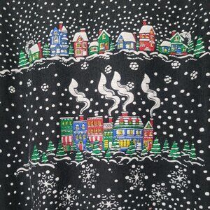 Winter Sweatshirt Snow Village city Christmas sweater Size small womens